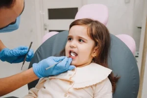 baby with a dentist consult